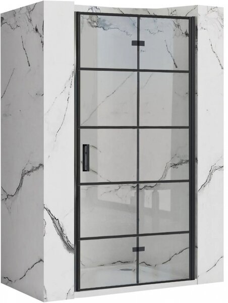Rea Molier, usa de dus plianta 80x190cm, sticla transparenta 6mm, profil negru, REA-K8537