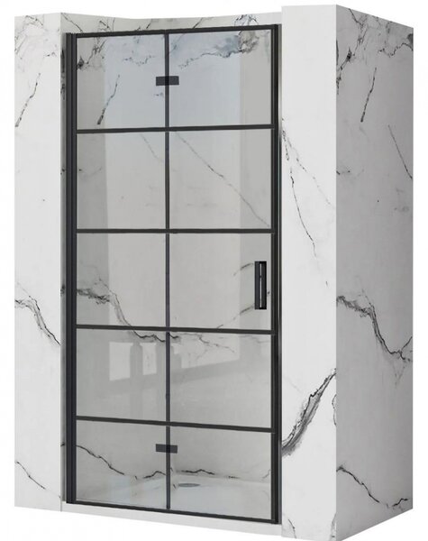 Rea Molier, usa de dus plianta 80x190cm, sticla transparenta 6mm, profil negru, REA-K8537