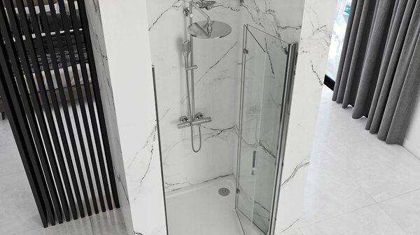 Rea Molier, usa de dus plianta 100x190cm, sticla transparenta 6mm, profil cromat, REA-K6371