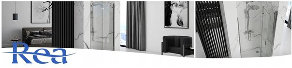 Rea Molier, usa de dus plianta 100x190cm, sticla transparenta 6mm, profil cromat, REA-K6371