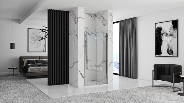 Rea Molier, usa de dus plianta 100x190cm, sticla transparenta 6mm, profil cromat, REA-K6371