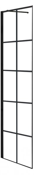 Rea Molier, perete de duș 80 x 190 cm, sticlă transparentă de 6 mm, profil negru, REA-K8412