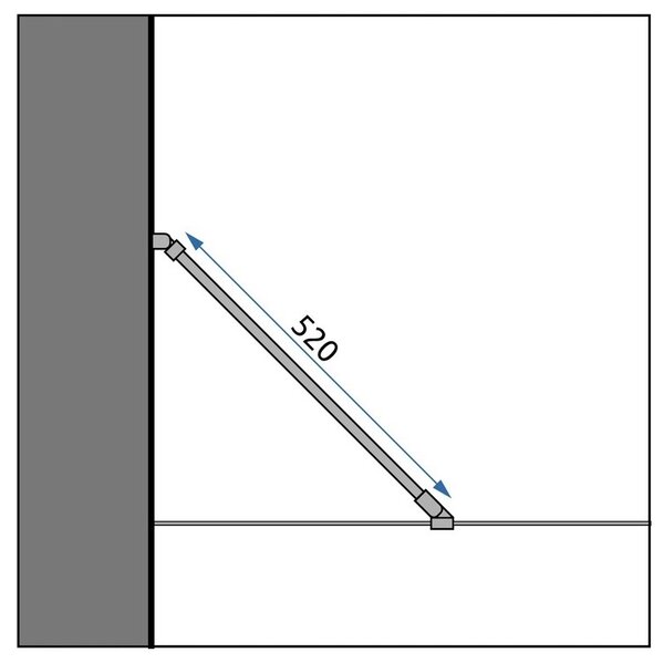 Rea Rapid, distantier stabilizator pentru paravan de dus Rapid pentru sticla de 6 mm, lungime 50 cm, auriu lucios, REA-08542
