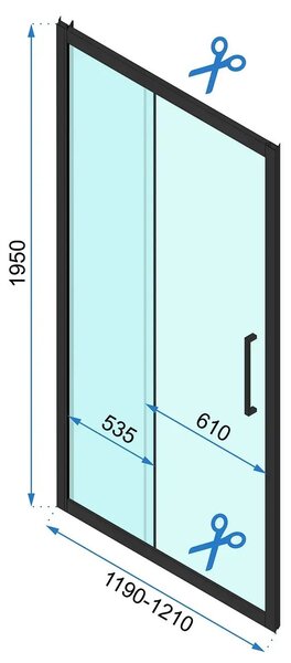 Rea Rapid Slide, usa dus 120x195 cm, sticla transparenta 6 mm, profil auriu mat, REA-K4709