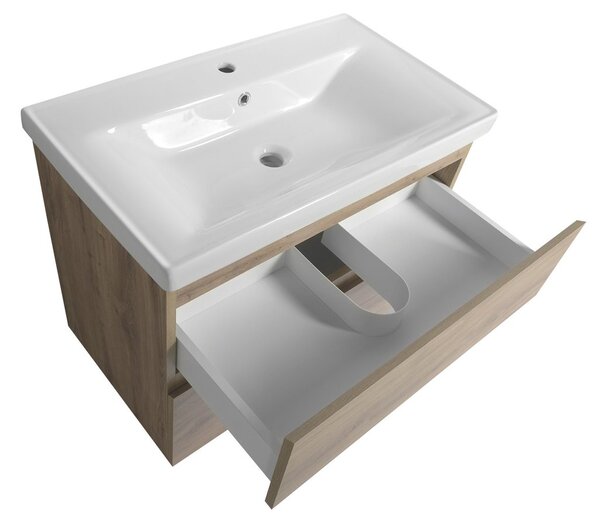 Aqualine Sapho, dulap pentru lavoar ALTAIR 77,5x60x45cm, stejar emporio