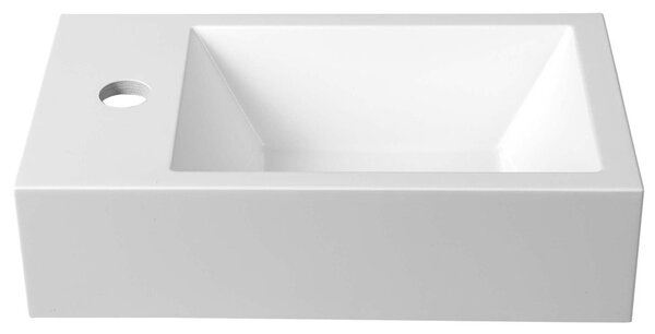 Sapho Sapho, chiuveta din marmura turnata AMAROK 40x11x22cm, alb, robinet pe stanga, AR400