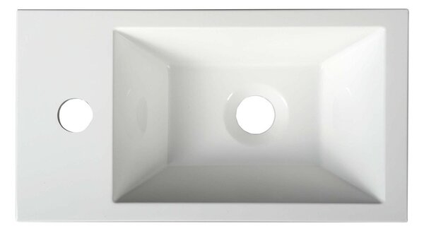 Sapho Sapho, chiuveta din marmura turnata AMAROK 40x11x22cm, alb, robinet pe stanga, AR400