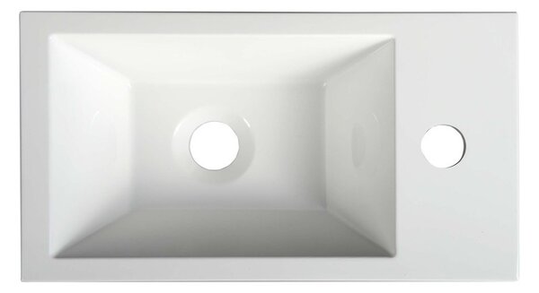 Sapho Sapho, chiuveta din marmura turnata AMAROK 40x11x22cm, alb, robinet pe dreapta, AR500