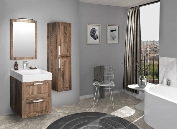 Sapho Sapho, dulap pentru chiuveta dubla AMIA 119x60x45cm, stejar Texas, AM120-2020