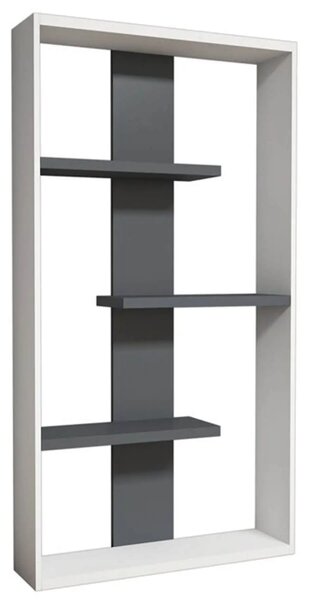 Biblioteca, Dante Homs, gri antracit/alb, 160 x 90 x 20 cm, PAL