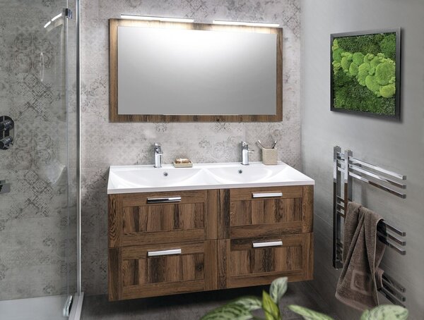 Sapho Sapho, dulap pentru chiuveta dubla AMIA 119x60x45cm, stejar Texas, AM120-2020
