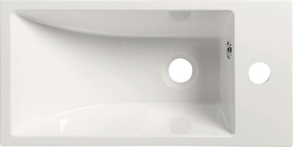 Sapho Sapho, chiuveta din marmura turnata ARIANA 50x10x25 cm, alba, robinet dreapta, SM016