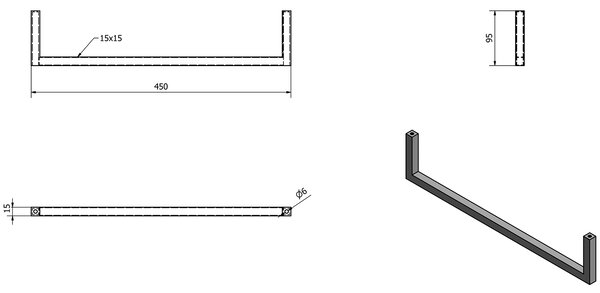 Sapho Sapho, AVICE Suport pentru prosoape 450x95mm, alb, VC482