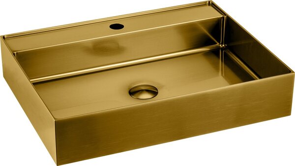 Sapho Sapho, chiuveta din inox AURUM 55x42 cm, inclusiv priza, auriu, AU202