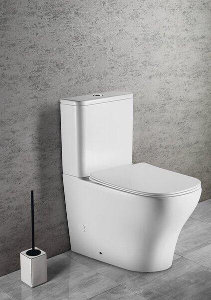 Sapho Sapho, vas combinat WC BELLO FĂRĂ BORDE cu rezervor, deșeuri inferioare/spate, PC103WR