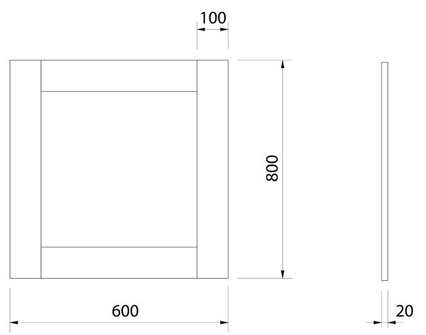 Sapho Sapho, oglinda BRAND 800x600x30mm, molid vopsit, BA058S