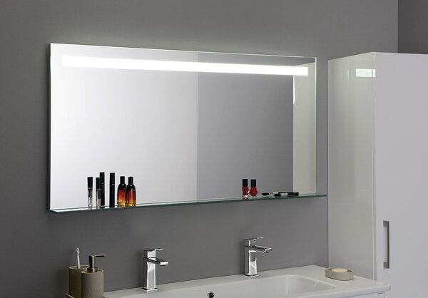 Sapho Sapho, oglindă iluminată cu LED BRETO, raft din sticlă, 1200x608mm, BT120