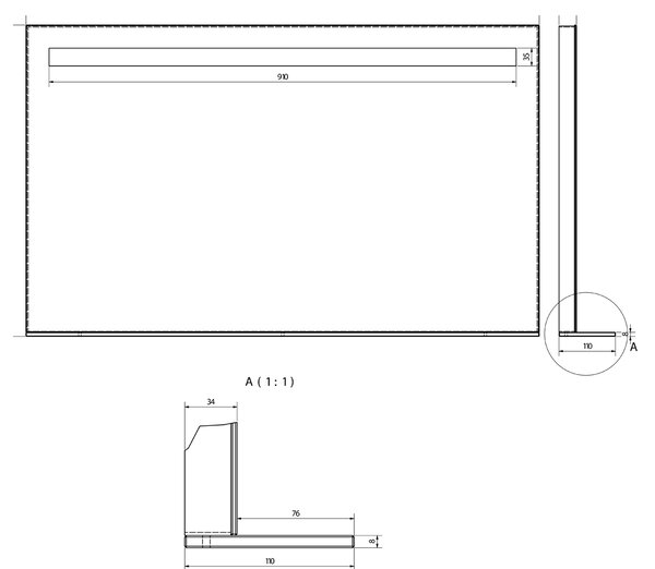 Sapho Sapho, oglindă iluminată cu LED BRETO, raft din sticlă, 1000x608mm, BT100