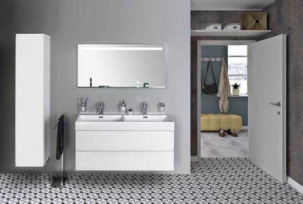 Sapho Sapho, oglindă iluminată cu LED BRETO, raft din sticlă, 1200x608mm, BT120