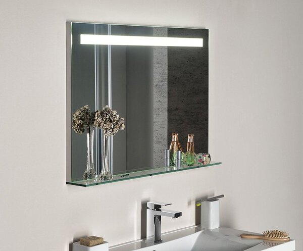 Sapho Sapho, oglindă iluminată cu LED BRETO, raft din sticlă, 1000x608mm, BT100
