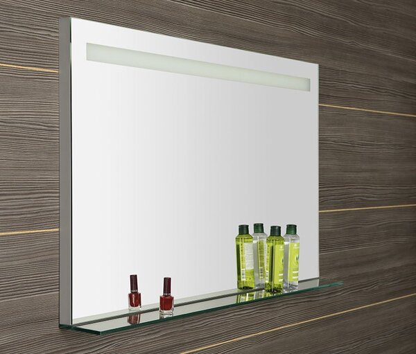 Sapho Sapho, oglindă iluminată cu LED BRETO, raft din sticlă, 1000x608mm, BT100