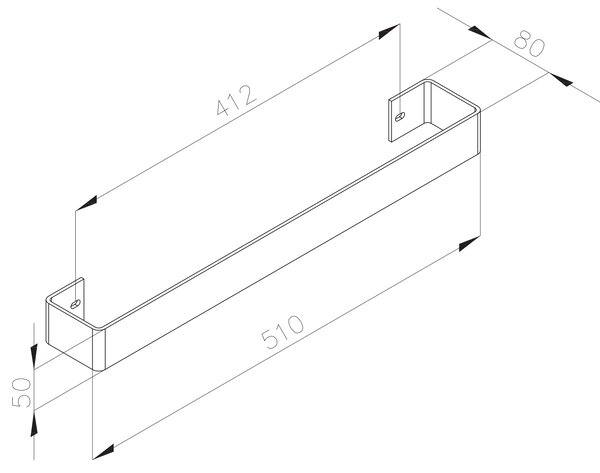 Sapho Sapho, suport pentru prosoape COLONNA 510x80 mm, covoraș din oțel inoxidabil, IRPA16