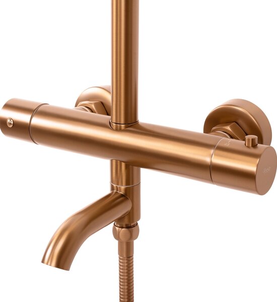 Coloana de dus cu termostat REA Lungo Copper Brush