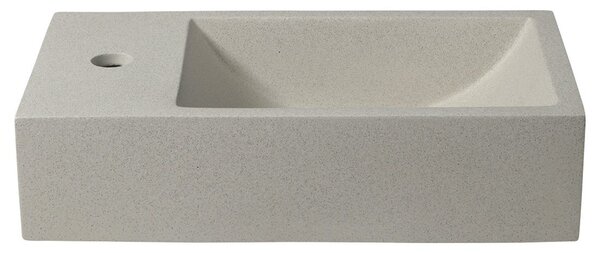 Sapho Sapho, chiuveta din beton CREST L cu priza, 40x22 cm, gresie alba, AR410