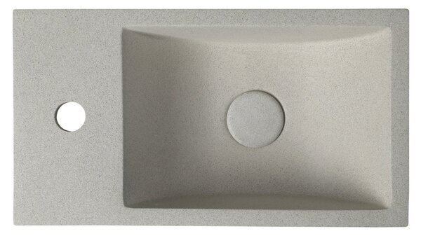 Sapho Sapho, chiuveta din beton CREST L cu priza, 40x22 cm, gresie alba, AR410