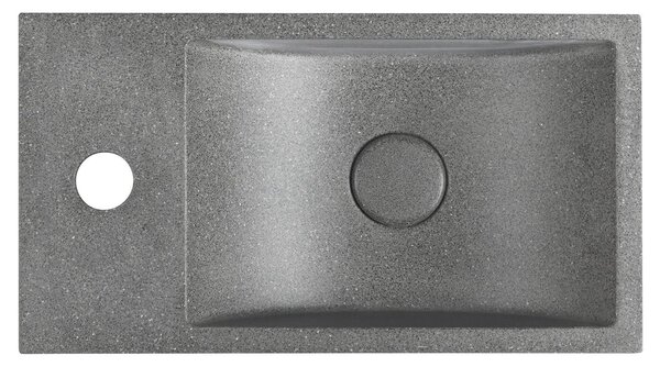 Sapho Sapho, chiuveta din beton CREST L cu priza, 40x22 cm, granit negru, AR403