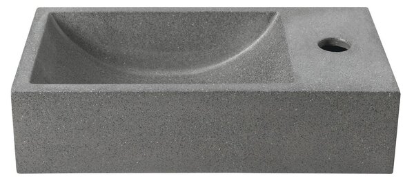 Sapho Sapho, chiuveta din beton CREST R cu priza, 40x22 cm, granit negru, AR409