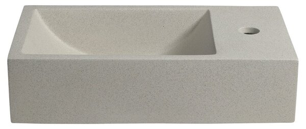 Sapho Sapho, chiuveta din beton CREST R cu priza, 40x22 cm, gresie alba, AR413