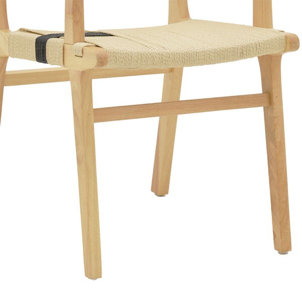 Fotoliu Olivier lemn de fag culoare lemn natural cu funie culoare lemn naturala si negru 62x60x85cm