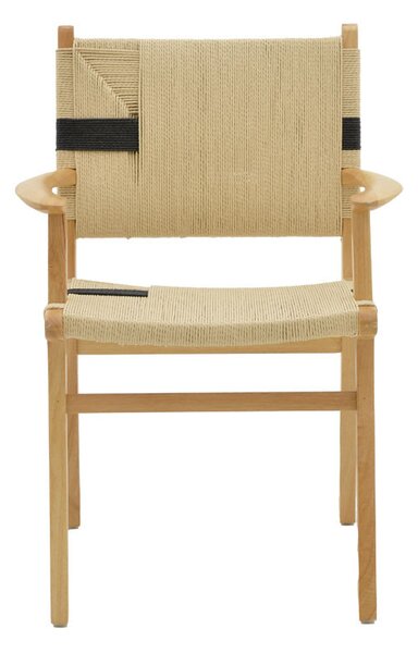 Fotoliu Olivier lemn de fag culoare lemn natural cu funie culoare lemn naturala si negru 62x60x85cm