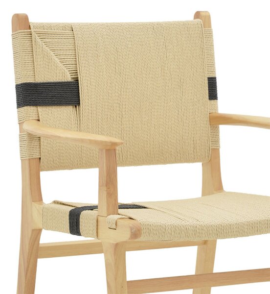 Fotoliu Olivier lemn de fag culoare lemn natural cu funie culoare lemn naturala si negru 62x60x85cm