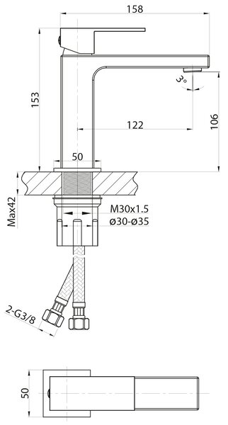Sapho Sapho, CUBEMIX Baterie de lavoar autonomă fără priză, negru mat, CM002B