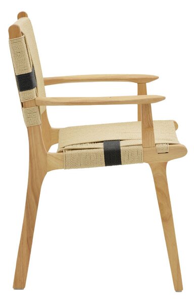 Fotoliu Olivier lemn de fag culoare lemn natural cu funie culoare lemn naturala si negru 62x60x85cm