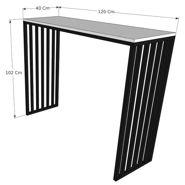 Masa bucatarie, tip bar, culoare nuc si negru,120 cm