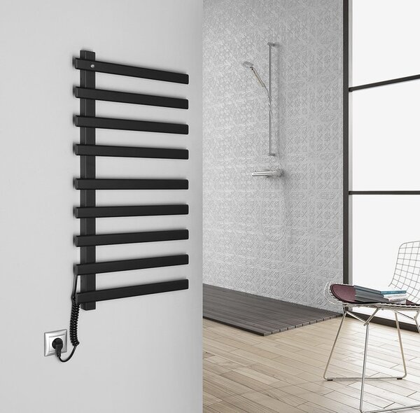 Sapho Sapho, uscator electric de prosoape ELCOR 480x920x50 mm, 128 W, mat negru, EB460