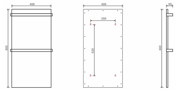 Sapho Sapho, ELMIS Uscător de prosoape electric 400x800mm, 120W, aluminiu, antracit, EB430