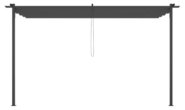 Foisor tip pergola Outsunny cu acoperis culisant, suruburi si carlige incluse, otel si poliester 390x290x220 cm, gri | Aosom Romania