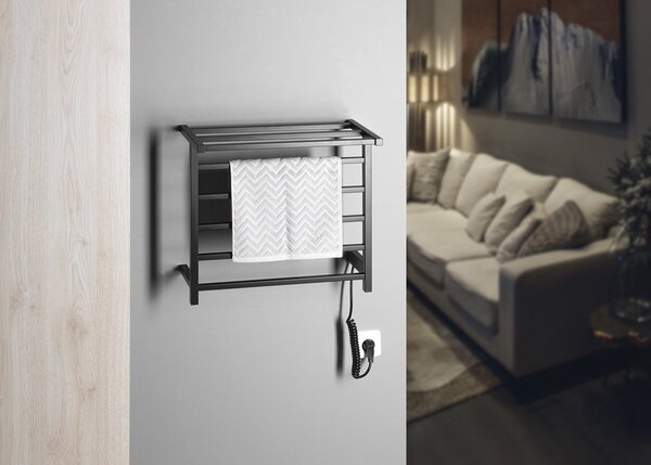Sapho Sapho, ELZOR Uscător de prosoape electric 500x470mm, 60W, negru mat, EB510