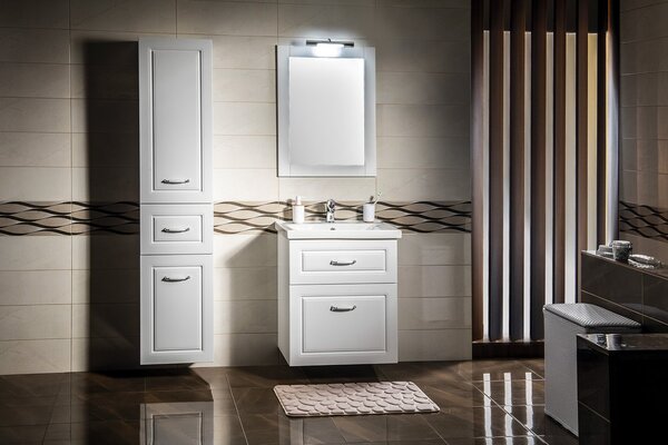 Aqualine Sapho, dulap lavoar FAVOLO 67x72,5x44,6 cm, mat alb