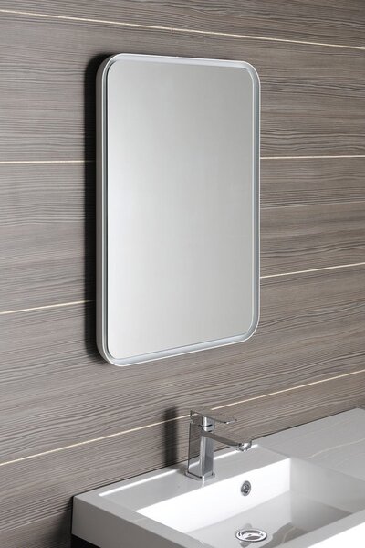 Sapho Sapho, oglindă rotunjită cu iluminare din spate LED FLOAT în cadru 500x700mm, albă, 22571