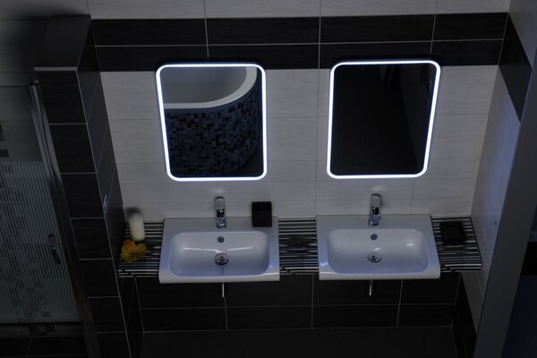 Sapho Sapho, oglindă iluminată cu LED FLOAT, diametru 600 mm, alb, 22559
