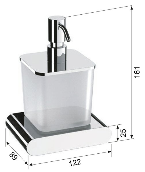 Sapho Sapho, dozator de sapun FLORI, sticla croma/lapte, RF019