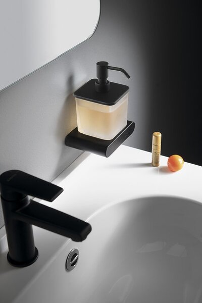 Sapho Sapho, dozator de sapun FLORI, sticla neagra/lapte, RF019/15