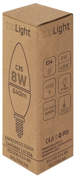 Bec cu LED RSL036 E14 8W Neutral