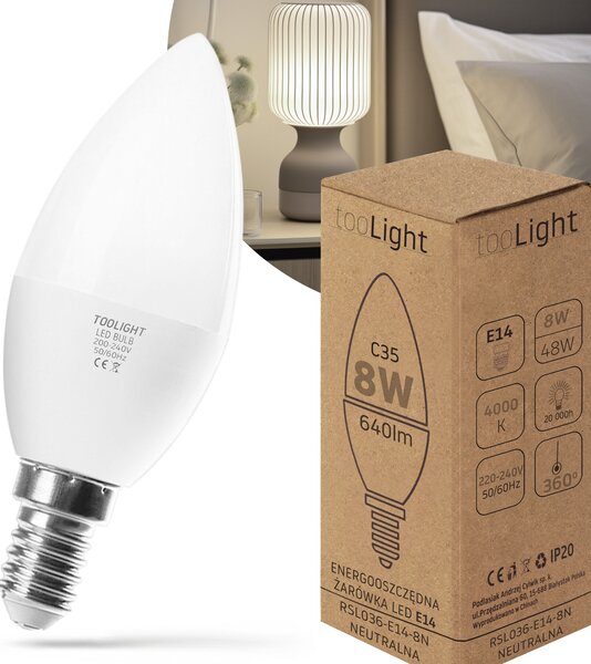 Bec cu LED RSL036 E14 8W Neutral