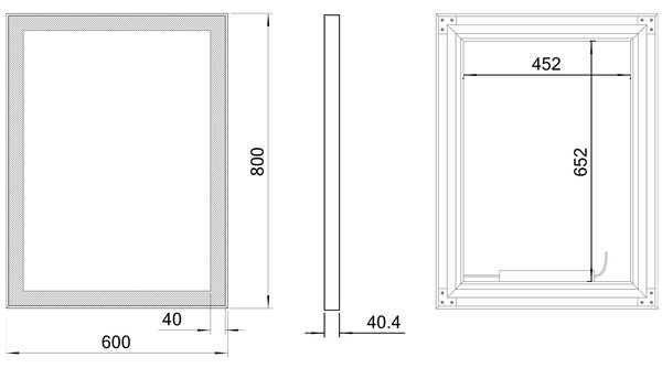 Sapho Sapho, oglinda GANO cu iluminare LED 60x80cm, neagra